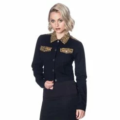 Banned Retro Denim Jacket - Rock N Roll Leopard