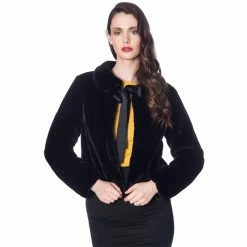 Banned Retro Open Faux Fur Jacket - Rock N Roll Leopard