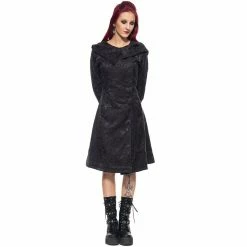 Black Pistol Ladies' Coat - Black Rose