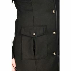 Black Pistol Ladies' Coat - Moon Coat -Poizen Industries Sales black pistol ladies coat moon coat3