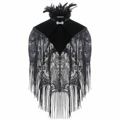 Dark In Love Cape - Feather Fringe