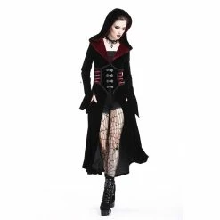 Dark In Love Velvet Coat - Red Riding Goth -Poizen Industries Sales dark in love velvet coat red riding goth6