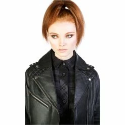 Disturbia Ladies' Leather Jacket - Dead Moon -Poizen Industries Sales disturbia ladies leather jacket dead moon 34