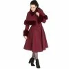 Hell Bunny Vintage Coat - Capulet Coat Wine Red 2 Hell Bunny Vintage Coat - Capulet Coat Wine Red -Poizen Industries Sales hell bunny vintage coat capulet coat wine red