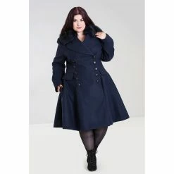 Hell Bunny Vintage Coat - Milan Navy 11 Hell Bunny Vintage Coat - Milan Navy -Poizen Industries Sales hell bunny vintage coat milan navy4