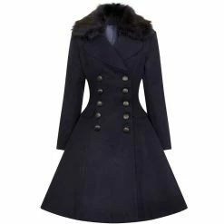 Hell Bunny Vintage Coat - Milan Navy 13 Hell Bunny Vintage Coat - Milan Navy -Poizen Industries Sales hell bunny vintage coat milan navy6
