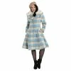 Hell Bunny Vintage Coat - Millicent Blue -Poizen Industries Sales hell bunny vintage coat millicent blue