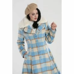 Hell Bunny Vintage Coat - Millicent Blue -Poizen Industries Sales hell bunny vintage coat millicent blue2