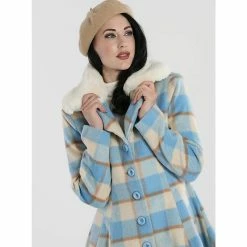 Hell Bunny Vintage Coat - Millicent Blue -Poizen Industries Sales hell bunny vintage coat millicent blue3
