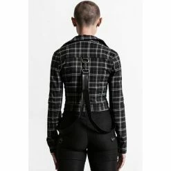 Killstar Biker Jacket - Freak Flag Ash Tartan -Poizen Industries Sales killstar biker jacket freak flag ash tartan3