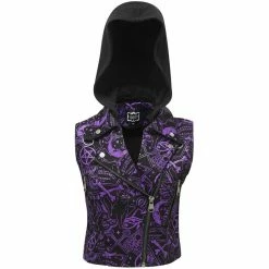 Killstar Cropped Biker Vest - Miss Morbid -Poizen Industries Sales killstar cropped biker vest miss morbid5