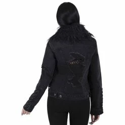 Killstar Denim Biker Jacket - Dark Daze -Poizen Industries Sales killstar denim biker jacket dark daze2
