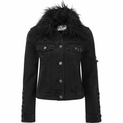 Killstar Denim Biker Jacket - Dark Daze -Poizen Industries Sales killstar denim biker jacket dark daze3
