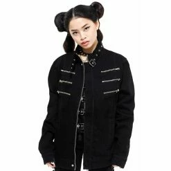 Killstar Denim Biker Jacket - Reign -Poizen Industries Sales killstar denim biker jacket reign4
