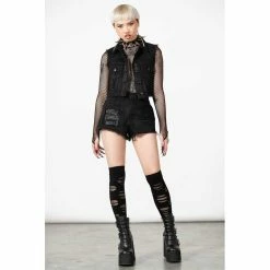 KILLSTAR Denim Vest - Sanctity Patch -Poizen Industries Sales killstar denim vest sanctity patch3