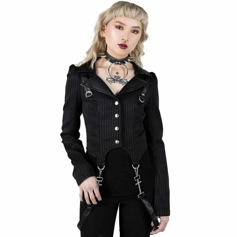 Killstar Jacket - Office Demon Pinstripe 4 Killstar Jacket - Office Demon Pinstripe - Image 2