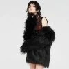 Punk Rave Faux Fur Coat - Now I'm Feeling Zombified