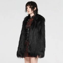 Punk Rave Faux Fur Coat - Now I'm Feeling Zombified -Poizen Industries Sales punk rave faux fur coat now im feeling zombified5