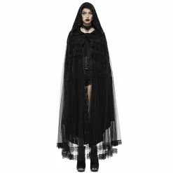 Punk Rave Mesh Cape - Black Swan