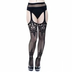 Queen Of Darkness Tights - Floral Net