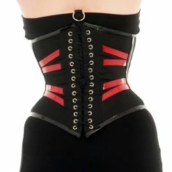 RE-AGENZ Underbust Corset - Nitrogenium With Red Lacquer Edging -Poizen Industries Sales re agenz underbust corset nitrogenium with red lacquer edging3